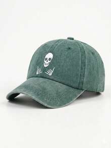 1pc Unisex Outdoor Casual Fashionable Skull Print Distressed Baseball Cap Trucker Hat Adjustable Soft Top Snapback Hat For Summer Beach Sports - Baseball Cap - View 15