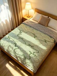 1pc Ultra Soft Cooling Blanket - Lightweight All Season Bedding, With Stylish Bow Pattern, 100% Polyester Fiber, Machine Washable Suitable For Single/Double Bed, Hotel, Camping And Home Decor, Hotel Grade Luxury Bedding|Modern Stitched Design - Green - View 16