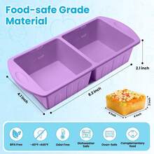 2 Pack Silicone Freezer Trays With Lid Easy Storage Silicone Soup Freezer Molds 2 Cup ,Cube Tray Freezing Broth Sauces Store Leftovers , Leakproof, Easy Release Dishwasher - Purple+Pink - View 4