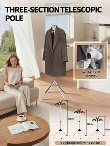 Soporte para vaporizador de prendas, estante plegable para vaporizador de prendas, soporte para vaporizador de prendas de mano, percha para planchado a vapor; percha giratoria 360° con pinzas, adecuada para el vaporizado diario de blusas, camisas, pantalones cortos, faldas y talla grande. - B - Ver 4