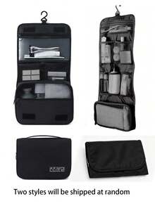 Portable Waterproof Toiletry Bag, Foldable Hanging Storage Bag, Large Capacity Travel Bag For Cosmetics And Toiletries, Suitable For Vacation, Travel, Business Trip, Unisex, Storage Organizer, Travel Cruise Essentials, Back To School Season - Multicolor - View 12