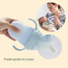 新生兒矽膠奶瓶 250ml，可拆卸雙把手，寬口設計方便清洗，防溢奶母乳感嬰兒奶瓶 - 彩色 - 查看 3