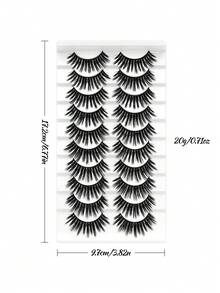 10 Pairs Soft Cat Eye False Eyelashes, Fluffy And Full Appearance, High Resilience And Reusable Material, Suitable For Daily Makeup, Parties, Weddings And Holiday Looks - View 7
