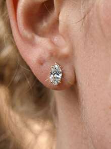 ORSA JEWELS 1對925銀14K金 0.3-1CT D色VVS級馬眼形莫桑石耳釘，經典珠寶，適合女性、男性生日派對與週年紀念 - MOE24 - 查看 6