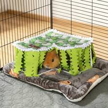ITANDME Right-Angle Guinea Pig Hideout Guinea Pig Tassel Tunnel-Reinforced Top Prevents Collapse; Top Is Removable For Cleaning; Small Animal Tunnel With Curtains - View 2