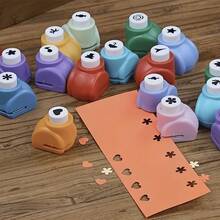 2/6/12pcs Mini Hole Puncher Set, Mixed Color Portable Manual Hole Punchers, DIY Scrapbooking Card Making School Office Craft Supplies - Multicolor - View 2