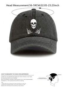 1pc Unisex Outdoor Casual Fashionable Skull Print Distressed Baseball Cap Trucker Hat Adjustable Soft Top Snapback Hat For Summer Beach Sports - Baseball Cap - View 9