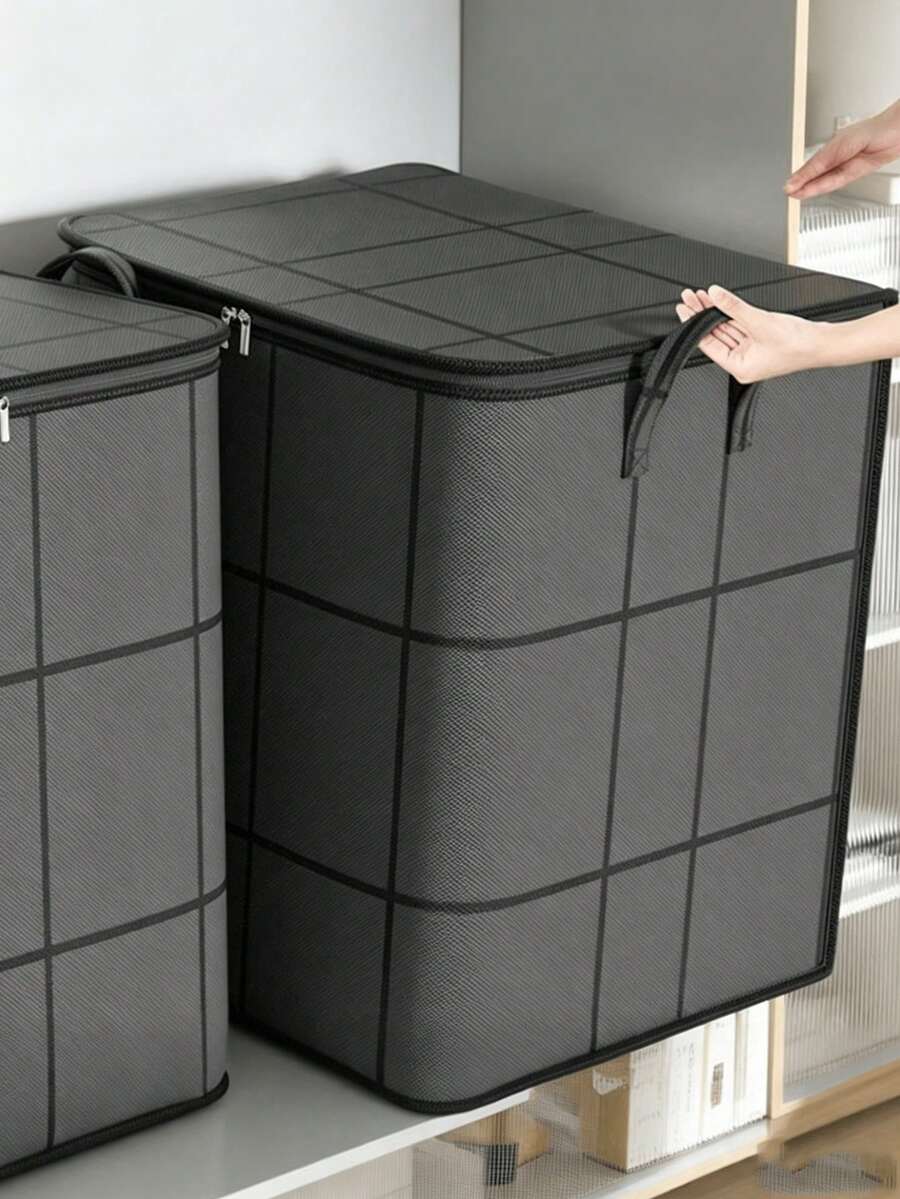 1Pc Black Storage Bag, 70*60*50cm Clothes Storage Bags, Closet Organizers Storage Containers, Tote Moving Luggage Bag, Clothing Storage Bags For Travelling College Carrying, Clothes Organzier, Storage Cabinet,Storage Bins, Home Essentials, Room Decor - Multicolore - Voir 1