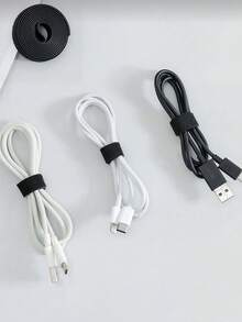 5m Reusable Hook And Loop Cable Ties, Adjustable Multi-Purpose Cable Management Straps, For Desk, Office, Dorm, Car, Garden Plants, Organizing Data Cables, Chargers & Network Cables - Black - View 7