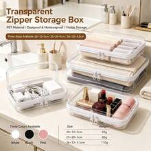 Best-Selling PVC Zipper Toy Storage Box, White Transparent Bag, Clear Hard Stackable Toy Organizer, Home Storage Box, Multi-Purpose Clear Storage Bag, Also Suitable For Clothing Storage, Fully Functional Storage Bag, Suitable For Travel, Back To Scho - Multicolor - View 2