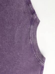 Camiseta retro de estilo universal 100% unisex, divertida camiseta retro con diseño de flor de mayo para cumpleaños, camiseta retro holgada y lavada con diseño de flor de lirio de los valles - Morado - Ver 6