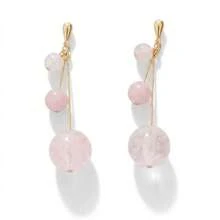1 Pair Vintage Gradient Pink Faux Crystal Grape Shaped Dangle Earrings, Slimming And Gentle Mori Style Vintage Vibe, Suitable For Women's Daily, Commute, Date, Travel, Photo Matching. - Baby Pink - View 6