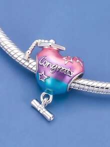 1pc Fashionable Exquisite Romantic Youth Graduation Commemorative Series Heart, Graduation Cap, Girl, Bear Beaded Pendant Full Of Graduation Ceremony Sense Creative Versatile DIY Bracelet Necklace Graduation Gift - Multicolor - View 5