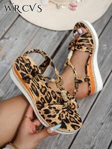 WRCVS Printed Sandals, Summer Platform Wedge Sandals, Holiday Essential, Handmade Beaded Floral Pattern - Brown - View 3