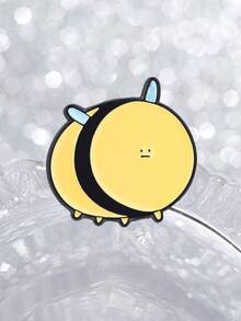 Cute Bee Enamel Pin, Kawaii Round Brooch, Adorable Accessory For Clothing & Bags, Perfect Gift Idea - Yellow - View 8