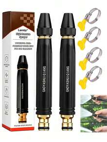1pc 360° Rotating 3-Nozzle Sprinkler With Adjustable High-Pressure Hose And Nozzle, Suitable For Garden Watering And Car Washing. It Provides An Efficient And Comfortable User Experience, And Comes With A Pressurized Nozzle And Household Hose. It Is Also An Accessory For High-Pressure Washers. - A - View 2