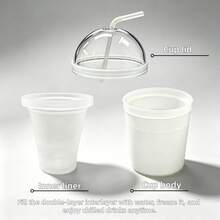 Taza enfriadora de bebidas con doble pared aislante y congelable, inserto de congelación portátil y reutilizable de ABS, taza enfriadora para cerveza, refresco y jugo, sin necesidad de hielo adicional, ideal para camping al aire libre, picnic, hogar, fiesta, oficina y reuniones, vaso para mantener bebidas frías - Multicolor - Ver 5