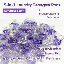 5D Function Lavender Laundry Pods 30pcs/Bag 60pcs/Tub Effective Stain Removal Daily Clothing Washing Liquid - Liquid - View 4