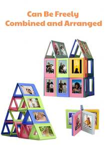 1/3/5/10pcs Colorful Transparent Magnetic Photo Frame Set, 3 Inch Wallet Size Fridge Magnets, Suitable For Mini, Customizable DIY Decorative Stickers, Mini Photo Frames For Bedroom Kitchen Office Home Decor, Ideal Birthday And Back To School Gift - Mixed - View 5