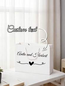 1pc Customizable Text Gift Bag, Suitable For Weddings, Bridal Showers, Parties, Birthdays, Gift Wrapping, Jewelry Storage And Party Decorations. Customized Gift Bag - Multicolor - View 4