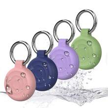 1pc Silicone Protective Case Waterproof Anti-Lost Tracker Cover Keychain Locator Holder Shell Compatible With Apple AirTag Tracker Accessories - Multicolor - View 2