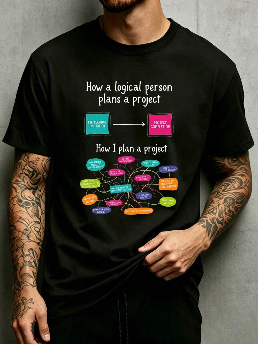 Camiseta de cuello redondo para hombre con diseño gráfico, corte holgado, tela% moderna y versátil, suave y cómoda, adecuada para uso diario y como regalo, para proyectos, temas di - Negro - Ver 1