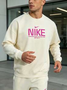 Nike Áo nỉ/áo chui đầu AS M NK CLUB FT OS CREW GCEL, cổ tròn, phong cách thường ngày dành cho nam, IM9355 - trắng - Xem 2