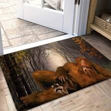 1/2/3pcs  Bigfoot And Raccoon Door Mat With Thick Pile + 0.4inch Foam Thickness + Indoor Floor Mat + Magical Forest + Bigfoot + Raccoon + Misty Forest + Autumn Woodland + Mystery Atmosphere + European Home Daily  (Fantasy Decoration/For - Multicolor - View 10