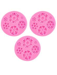 1个迷你向日葵蜡烛模具，3D花朵硅胶模具，适用于肥皂、树脂、粘土、DIY手工蜡烛制作工具 - 粉紅色 - 查看 8