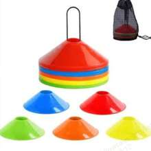 Juego de 10 piezas de discos marcadores de entrenamiento de fútbol con bolsa de malla y estante de almacenamiento, discos marcadores de colores - Multicolor - Ver 2