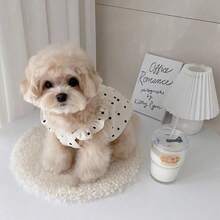 1pc Dog Clothes Spring/Summer Thin Princess Dress, Polka Dot Strap Dress, Korean Style Minimalist Cat Clothes Anti-Shedding Dog Bichon Teddy Small Breed, Pet Teddy Bichon Yorkie, Cool Vest, Cat Anti-Shedding Dress, Pet Dog Summer Vest Clothes, Pet Cat Summer Princess Dress, Kitten Striped Summer New Spring/Autumn Dress Anti-Shedding - White - View 5
