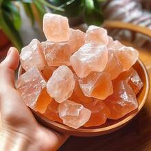 Natural Himalayan Pink Salt Raw Stones, Perfect Gift For Friends On Halloween, Christmas, Thanksgiving, Classic Himalayan Salt Relaxation Stones, Natural Orange Salt Aromatherapy Rocks, Suitable For Diffusers, DIY Bath Salts Bulk - Orange - View 5