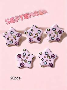 10/20/100pcs DIY Handmade Patch Flat Bottom Children's Hair Accessory Clips Cross-Border Shoe Flower Base Material Five-Pointed Star Buttons - Five-pointed Star Button - View 13