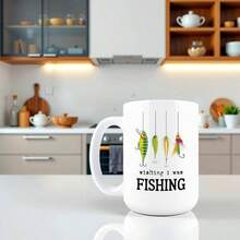 Wishing I Was - Taza de caf divertida de cermica de 15 onzas, Wishing I Was Fishing Coffee Mug, regalos de pescador, regalos de mordaza para hombres - Deseando que estuviera pescando - Ver 6
