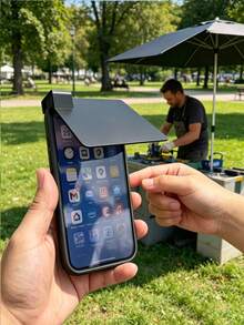 1pc Phone Sun Shade, Phone Sun Visor Is A Practical Accessory Designed To Enhance Screen Visibility Under Strong Light. It Effectively Reduces Sunlight Reflection, Allowing Users To Clearly See The Screen Even In Direct Sunlight. - Multicolor - View 7