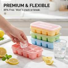 1/2/4pcs 8 Grids Plastic Ice Mold With Lid, Reusable Fruit & Beverage Ice Tray, Beer Refrigeration Tool, Suitable For Refrigerator Ice Maker In Kitchen, Restaurant,Bar - View 9