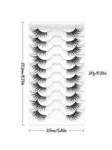10 Pairs Soft Faux Mink Eyelashes - Reusable False Eyelashes, Eye Tail Extension Design, Fox Eye Style, Suitable For Daily Dating, Stage Parties, Makeup Use, Create Natural And Charming Makeup Effect, Easy For Beginners To Use - View 7