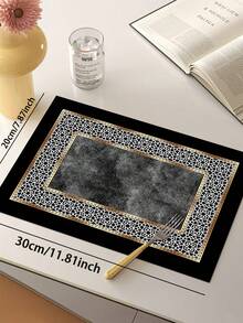 1pc Luxury Geometric Gold Edge Pattern 3.5mm Diatomaceous Earth Indoor Mat, Absorbent Durable Cuttable, Small Rug Entrance Mat Bathroom Mat, Suitable For Kitchen Bathroom Laundry Room Living Room Outdoor Garden - Multicolor - View 12