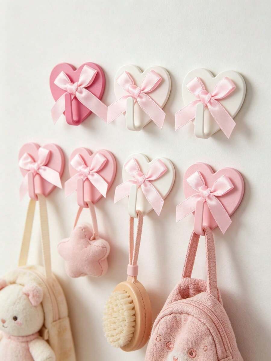 6pcs Butterfly Decorative Hooks For Baby Room, Kids Bedroom Living Room Wall Decor, Elegant Storage Hooks, Baby Essentials, Newborn Essentials - Multicolor - View 1