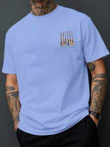 Camiseta casual deportiva de manga corta para hombre con estampado de escoba de Halloween, diseño de cuello redondo con temática otoñal, estilo nuevo y holgado, top reversible por delante y - Blanco - Ver 10