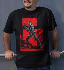 Camiseta vintage de Metal Gear Solid, camiseta unisex con gráfico de Metal Gear, ropa de algodón con estampado vintage, camiseta de fan de Metal Gear Solid para parejas. - Negro - Ver 1