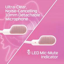 HyperX Cloud III Wired Gaming Headset, Ultra-Clear 10mm Microphone, Noise Cancelling, 53mm Angled Drivers, DTS Memory Foam, Aluminum Alloy Frame, Compatible With PC And Mobile Devices - Pink - View 9