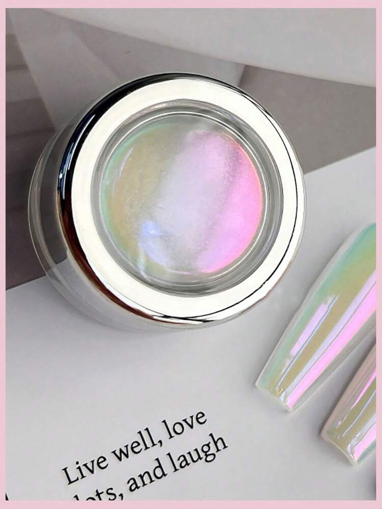 1 Bottle Aurora Nail Powder, Y2K Ultra Shiny Mirror Effect, With Applicator Stick, Nail Art DIY - Multicolor - View 2