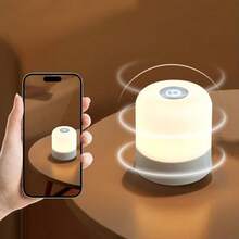 LED Night Light, Rechargeable Dimmable Bedside Lamp, 3-Color Adjustable Soft Light Eye-Protection Portable Bedroom Desk Lamp - 3 種顏色 - 查看 1