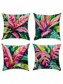 4pcs/1pc New Bohemian Style Themed Printed Throw Pillow Covers - Rich Colorful Floral Pattern Design, Summer Decorative Cushion Covers, For Room Decor, Living Room Decor, Sofa And Bedroom | With Zipper Closure | Removable And Washable | Skin-Friendly Soft And Comfortable Fabric - Durable, Fade-Resistant, Suitable For Decoration And Summer Home Decor. No Filling - Multicolor - View 9