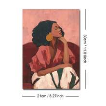 1 pièce Affiche sur canevas encadrée/non encadrée contemporaine bohème afrocentrique mode rouge sombre abstrait fille africaine féminine impression d'art mural pour couloir, entrée, décoration esthétique, peinture sur rouleau pour dortoir, salon, chambre, décoration de maison moderne - B - Voir 11