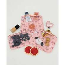 ALVA 3 bolsas de baño de viaje a prueba de desorden organizador transparente de cosméticos y pañales con bolsa frontal 3LT02 - Árbol de coco - Ver 8
