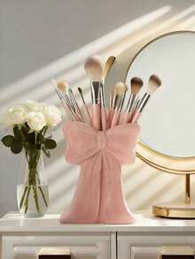 1pc Bow Makeup Brush Holder, Vanity Tabletop Desktop Decorative Storage Box, Beauty Tool Organizer, Cute Home Storage Accessory - Multicolor - View 10