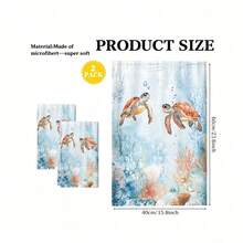 1pc/2pcs/4pcs Ocean Watercolor Kitchen Towels, Soft, Absorbent & Quick-Drying, Machine Washable, Multipurpose For Daily Hand Wiping & Home Decoration - Multicolor - View 2