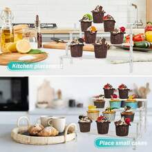 Rak Display Akrilik 1/2/3/4 Tingkat, Stand Organizer Parfum Transparan, Tempat Stand Cupcake, Rak Display Meja Dessert, Display Dessert untuk Pesta, Organizer Perawatan Kulit untuk Dekorasi dan Pengorganisasian - Satu-Ukuran - View 3